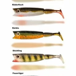 Quantum Wackelarsch - Gummifisch 4 Stück -Angelzubehör Verkaufsgeschäft Wackelarsch Galeriebild mit Farbcode 1280x1280